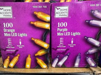Home Accents Holiday 100 Mini LED Lights $5 each box Purple Orange