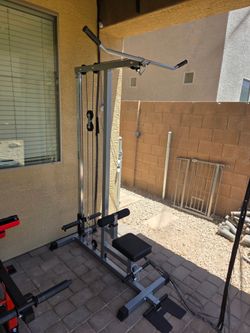 Lat Pull Down Machine Pulldown Low Row Bar Fitness Body Workout Gym