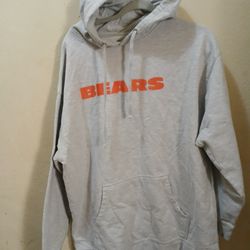 Vintage Chicago Bears Hoodie With The Orange Logo Pullover Pocket Drawstring 1980s Number 10 Scott On The Back Excellent Condition