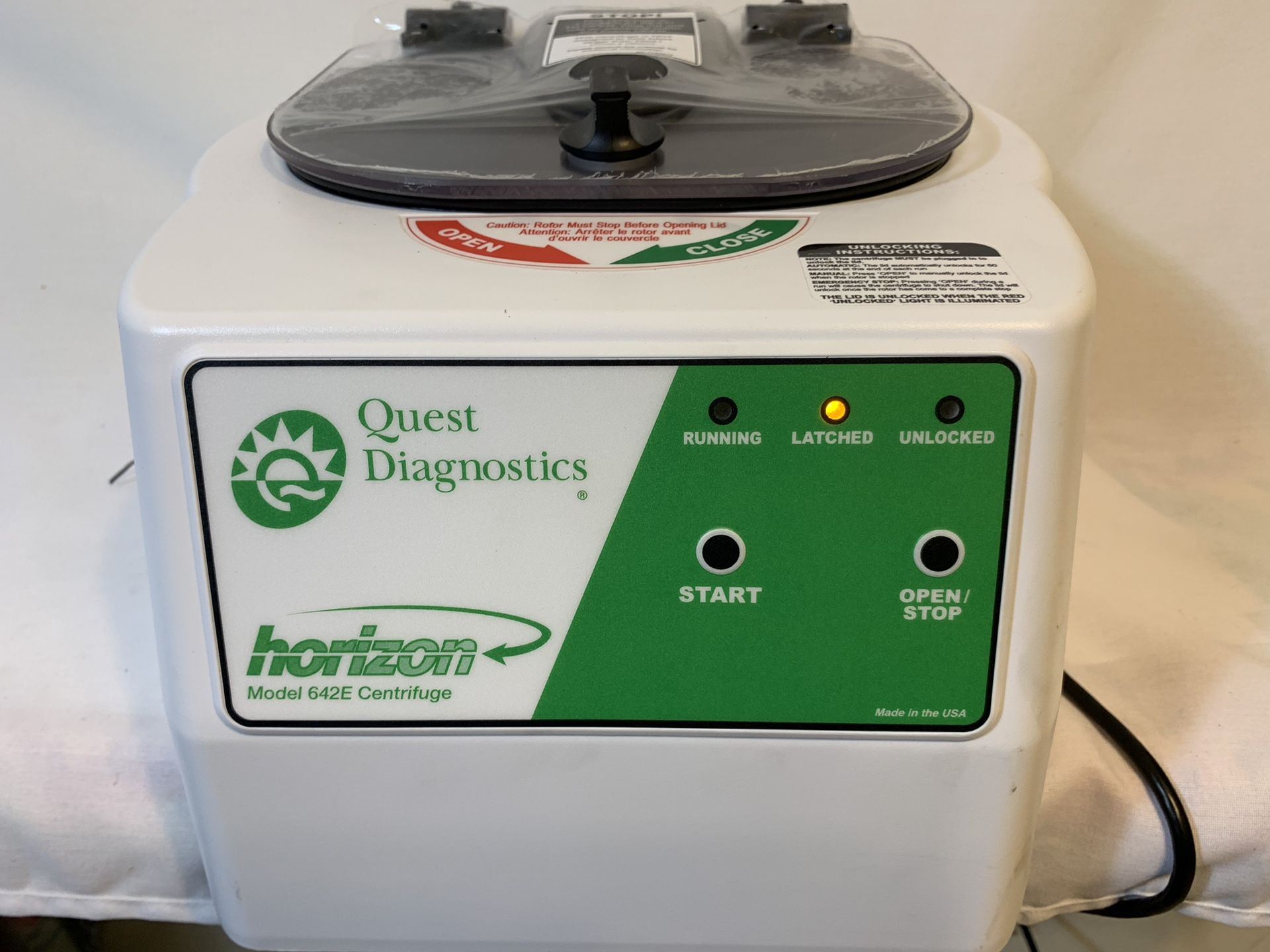 Drucker Quest Horizon 642E Centrifuge Horizontal Separation Blood Lab Spinner