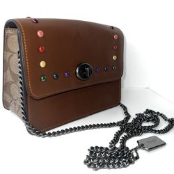 BOWERY CROSSBODY IN SIGNATURE CANVAS WITH RAINBOW RIVETS