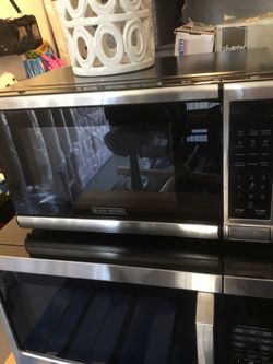 Small microwave stainless steel. It’s new