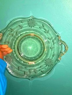 Yellow Lancaster Depression Glass plate...perfect condition!