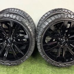 NEW 24 inch gloss black gm style wheels with 285/40r24 tires