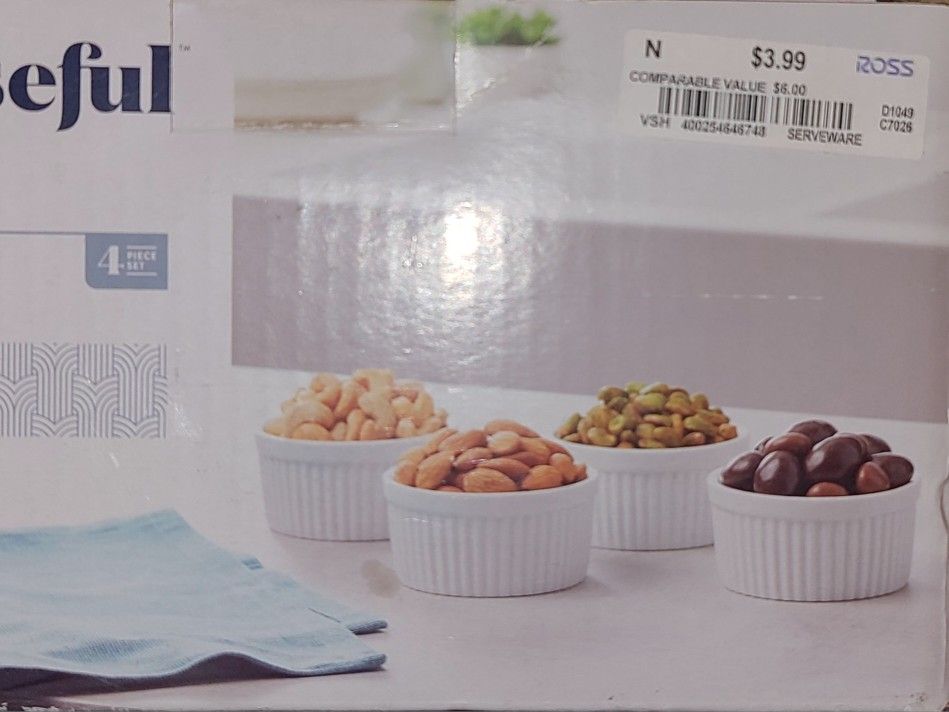 Set Of Four 4oz Porcelain Ramekins