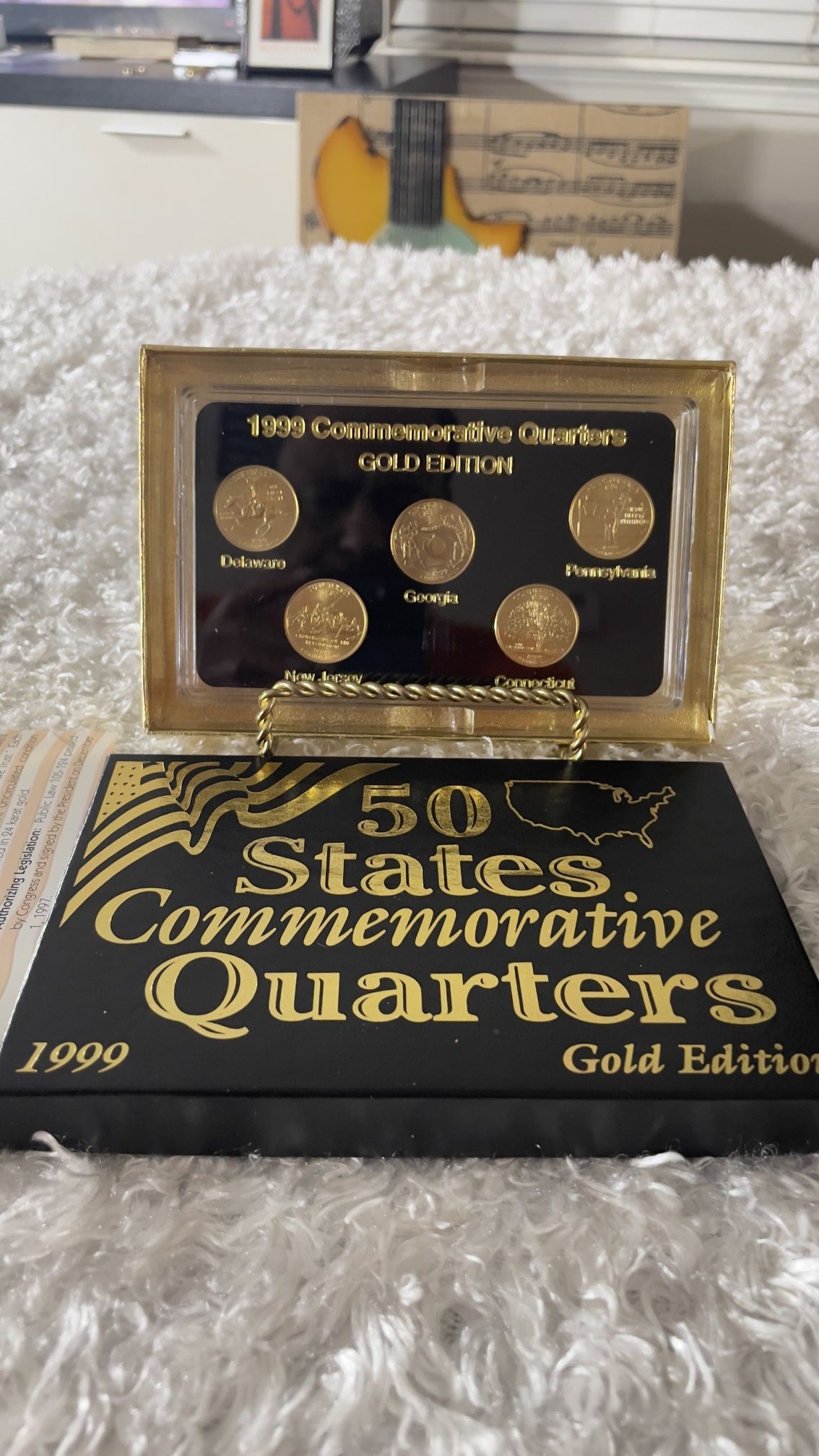 1999 50 States Commemorative Quarters ~ Beautiful Gold Edition Set
