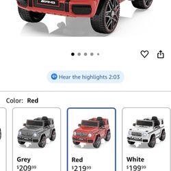 ANPABO Licensed Mercedes-Benz G63 Car for Kids, 12V Ride on Car w/Parent Remote Control, LED Headlights, Music Player & Horn, Soft Start, Low Battery 