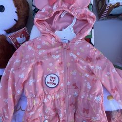 Minnie Mouse Toddler Hooded Windbreaker- Size:2T