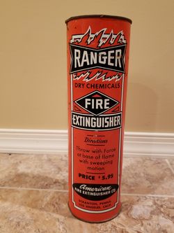 Vintage Ranger Dry Chemical fire extinguisher Unopened Tin NR