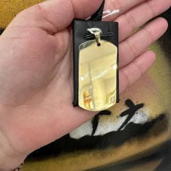 14k DOG TAG CHARM 