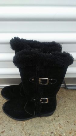 Little girls black boots