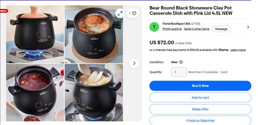 Bear Ceramic Soup Pot 3L