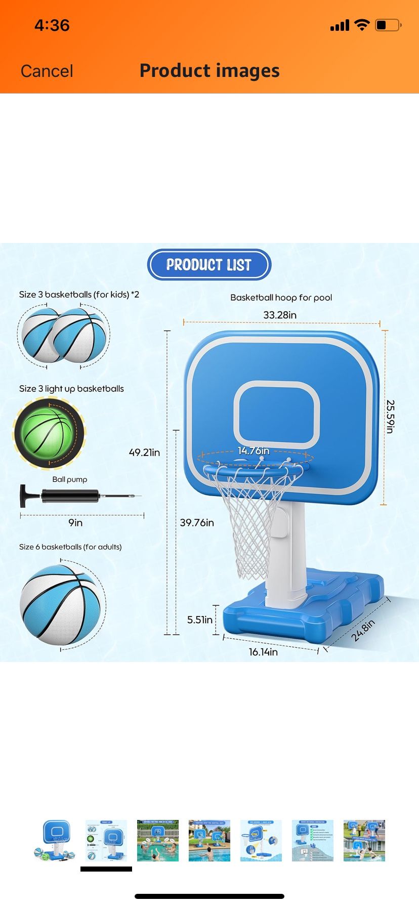 Basket Ball Water Hoop Game $80 New