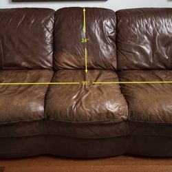 All Leather, sturdy 3-Seater Sofa & 2 Manual Recliners – or your best offer