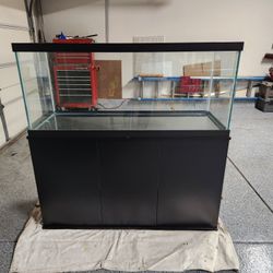 Aquarium For Sale: 75-gallons Glass Tank With Black Cabinet