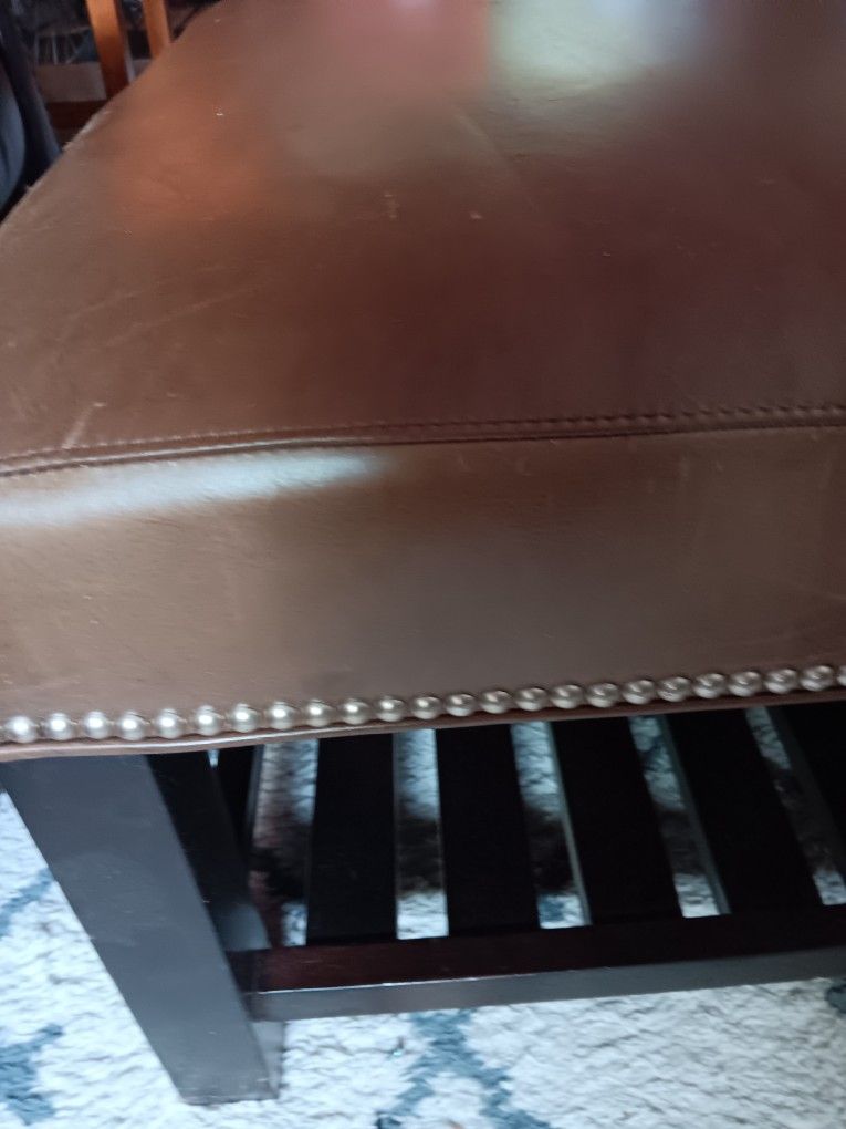 Leather Ottoman 