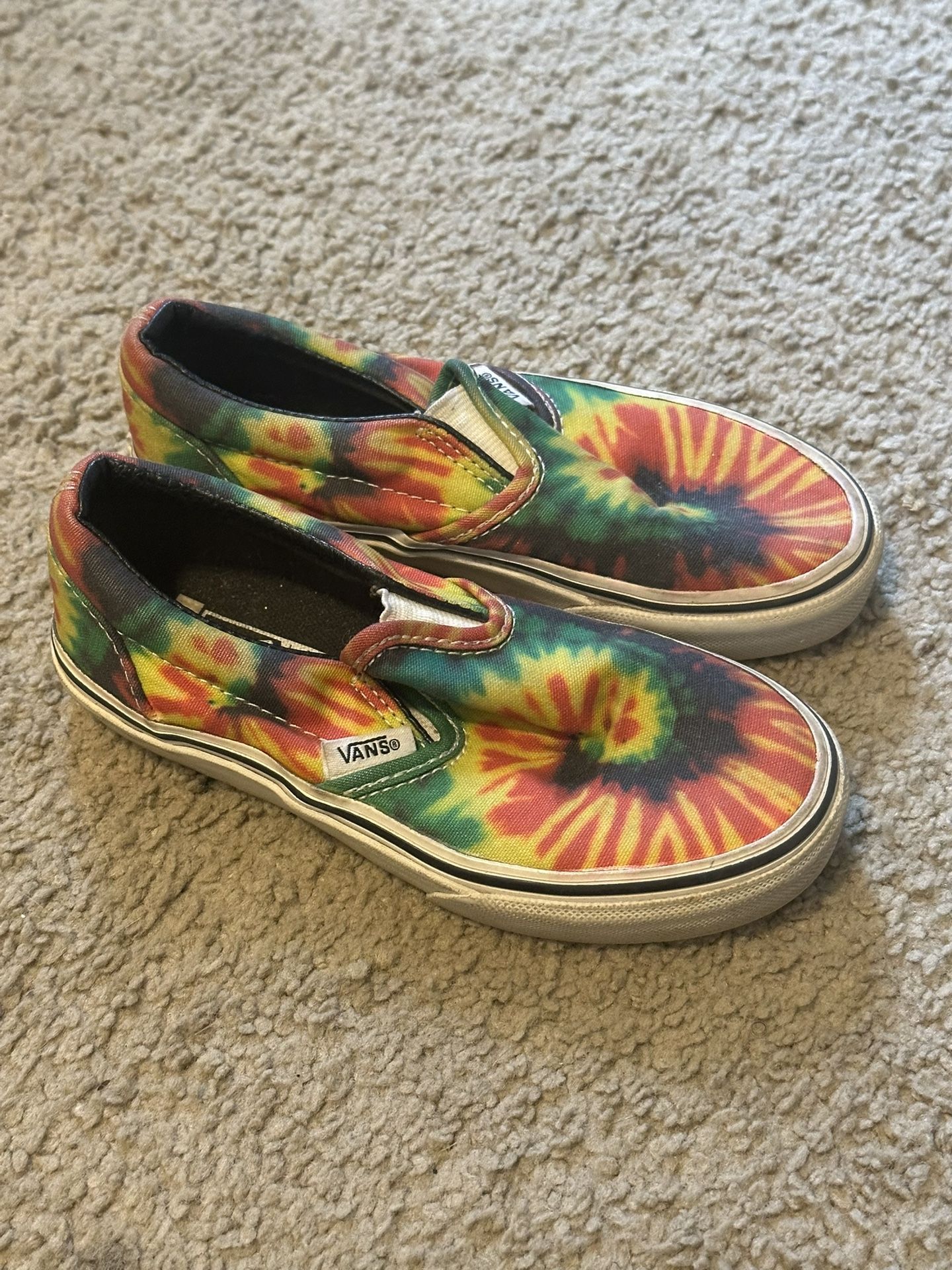 Vans Off The Wall Tie Dye Slip On Kids Shoes - Size 12