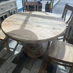 48” Round Solid Wood Dining Table