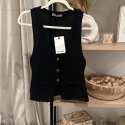 Women’s Black Vest Top 