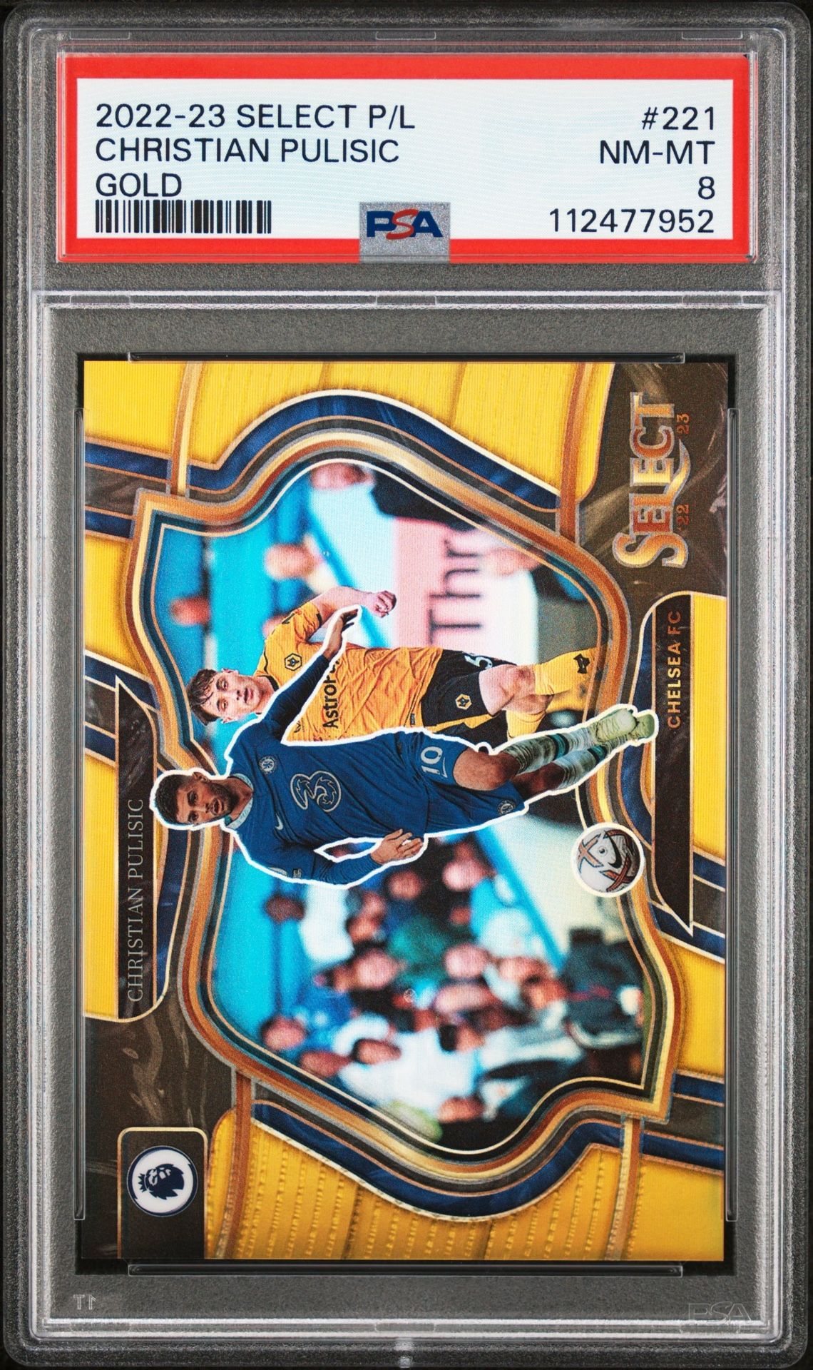 2022 Select Christian Pulisic Gold /10 #221 Field Level PSA 8 Chelsea AC Milan