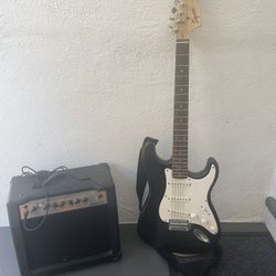 Squier Strat By Fender Guitar & Amp