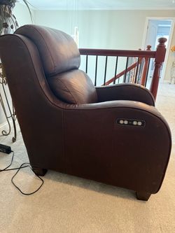 Brown Leather Power Recliner Chair