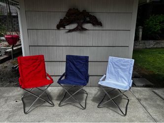 CAMP CHAIRS folding canvas red, white and blue