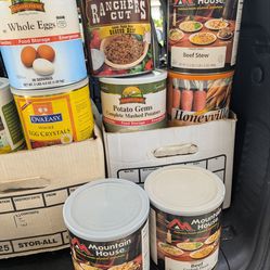 Dehydrated veggies, fruit, eggs, meat meals