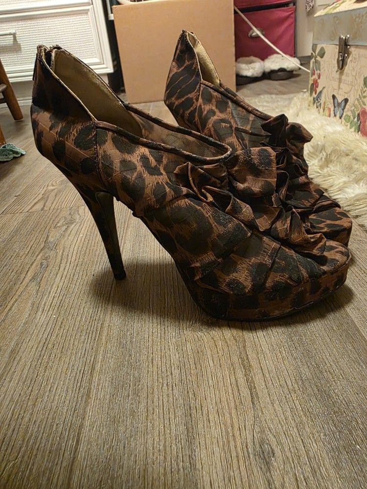 Animal Print Platform Stilettos Size 9M