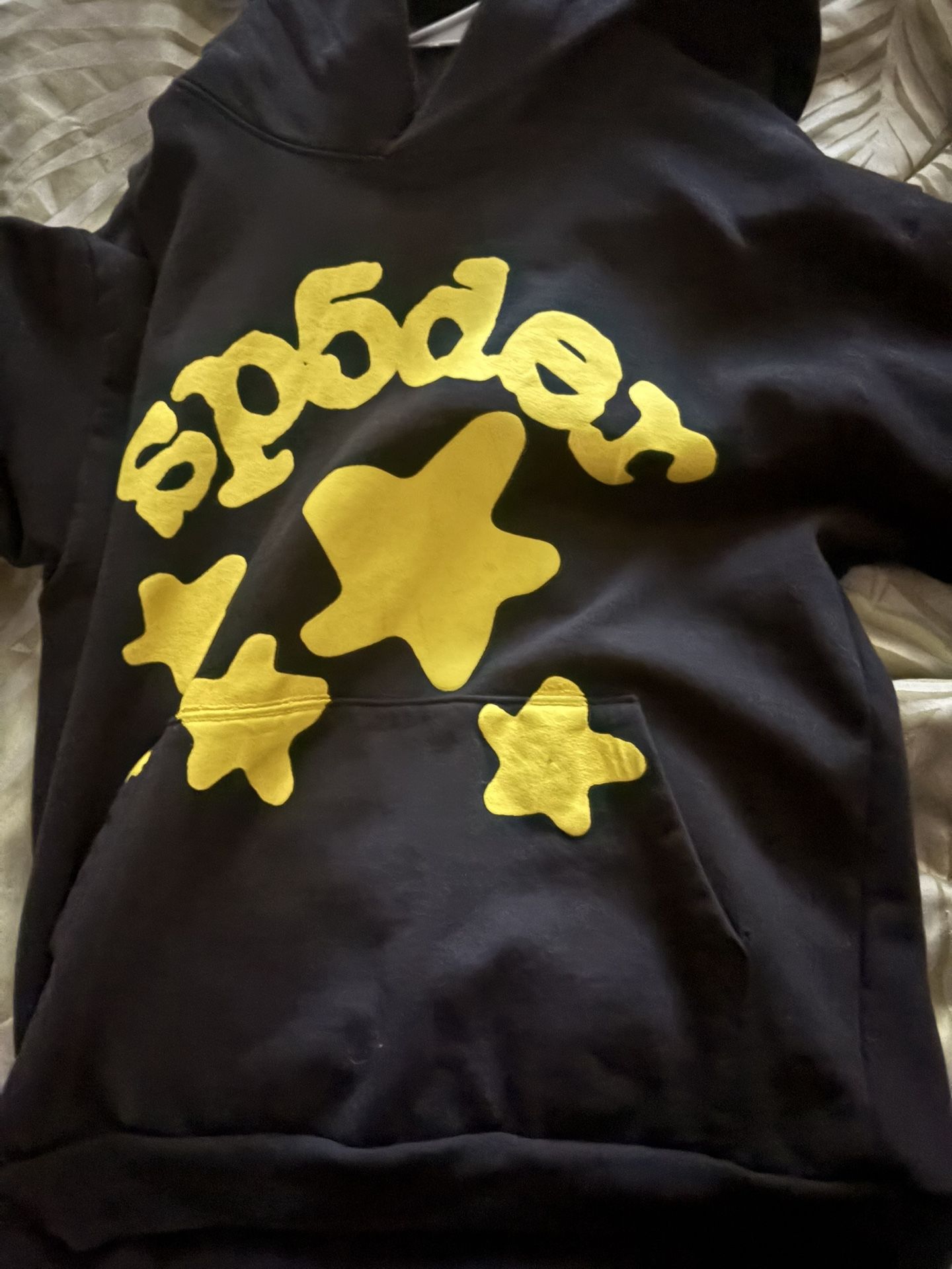 Black N Yellow Sp5der Hoodie