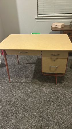 Vintage Mid-Century Student Desk with Drawers