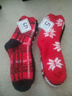Christmas fuzzy socks