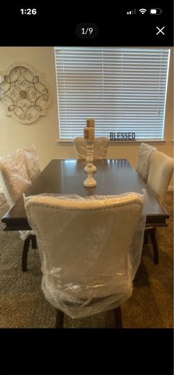 Dining room table with 6 chairs. $985