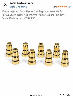 Brass Injector Cup Sleeve Set Replacement Kit for 1(contact info removed) Ford 7.3L Power Stroke Diesel Engines - Xotic Performanceâ„¢ IC730