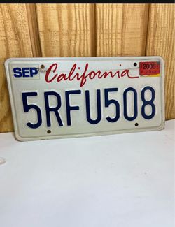California License Plate 5RFU508
