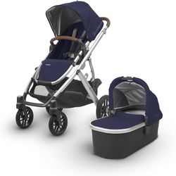 UPPAbaby Vista double stroller w Rumbleseat and Bassin