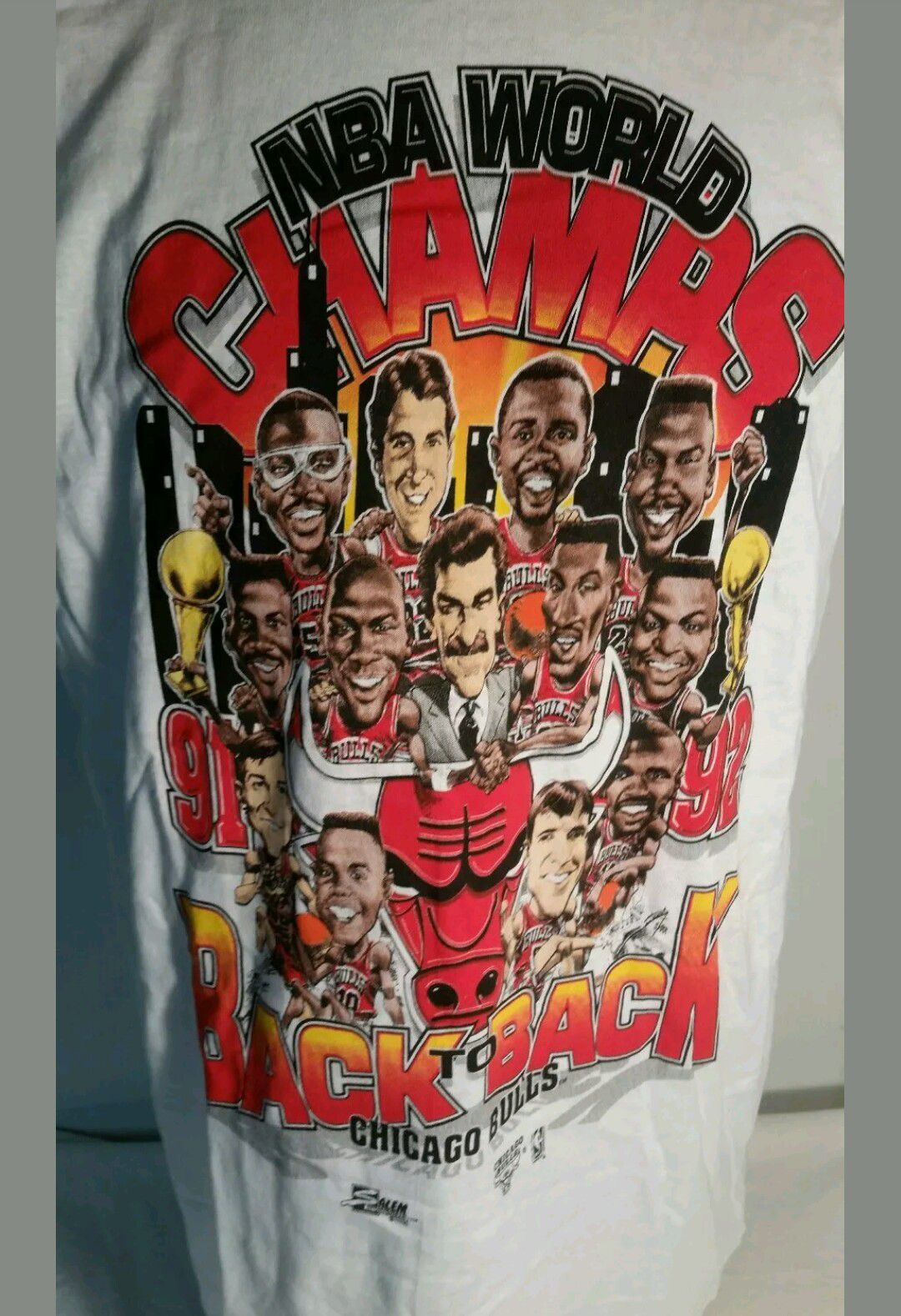 1992 Chicago Bulls caricature championship shirt. Brand new with