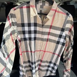 Burberry Brit Beige And Black Check Shirt 
