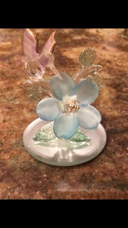 Blown glass hummingbird figurine