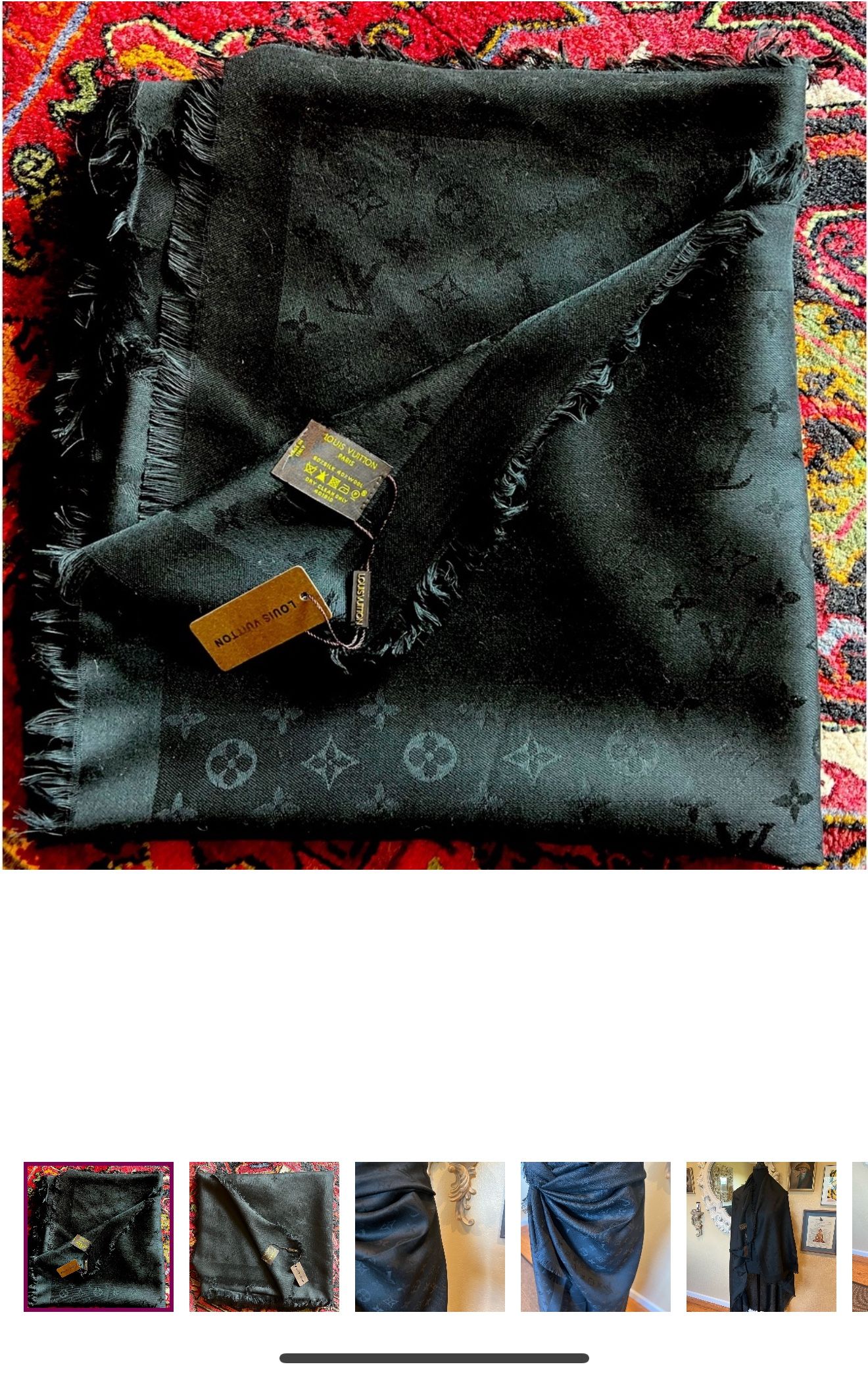 Authentic Black, Louis Vuitton Shawl Throw Wrap