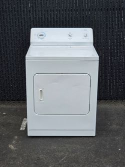 Kenmore Electric dryer. Works great.  30 days warranty.
