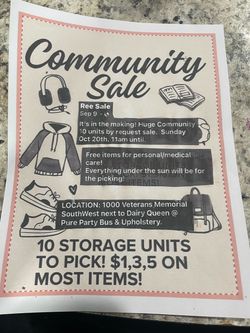Huge community sale