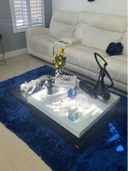 Modern Rotating Coffee Table w/ Glass Top