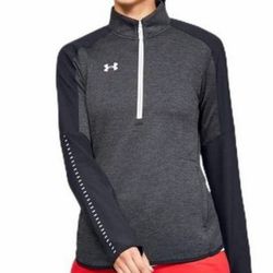 Under Armour women’s Coldgear Team Qualifier Hybrid gray/Black 1/2 Zip sweater