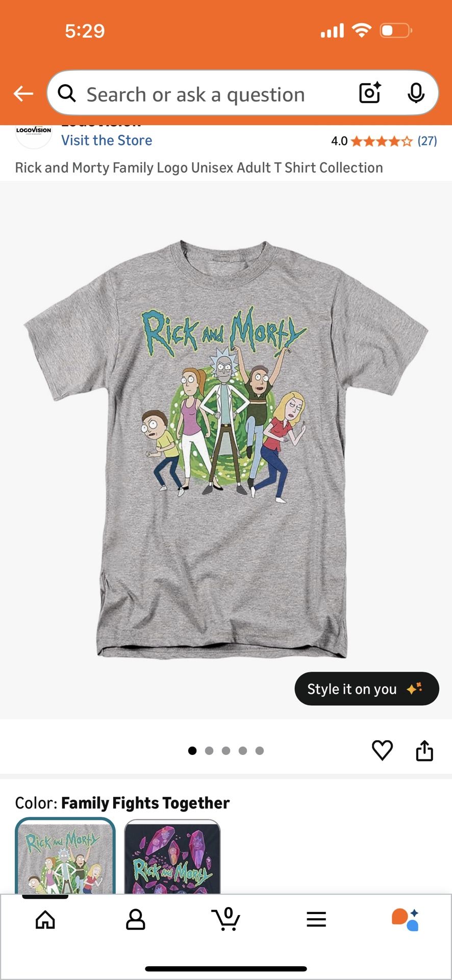 Rick And Morty - Adult Unisex Tshirt - Size Medium