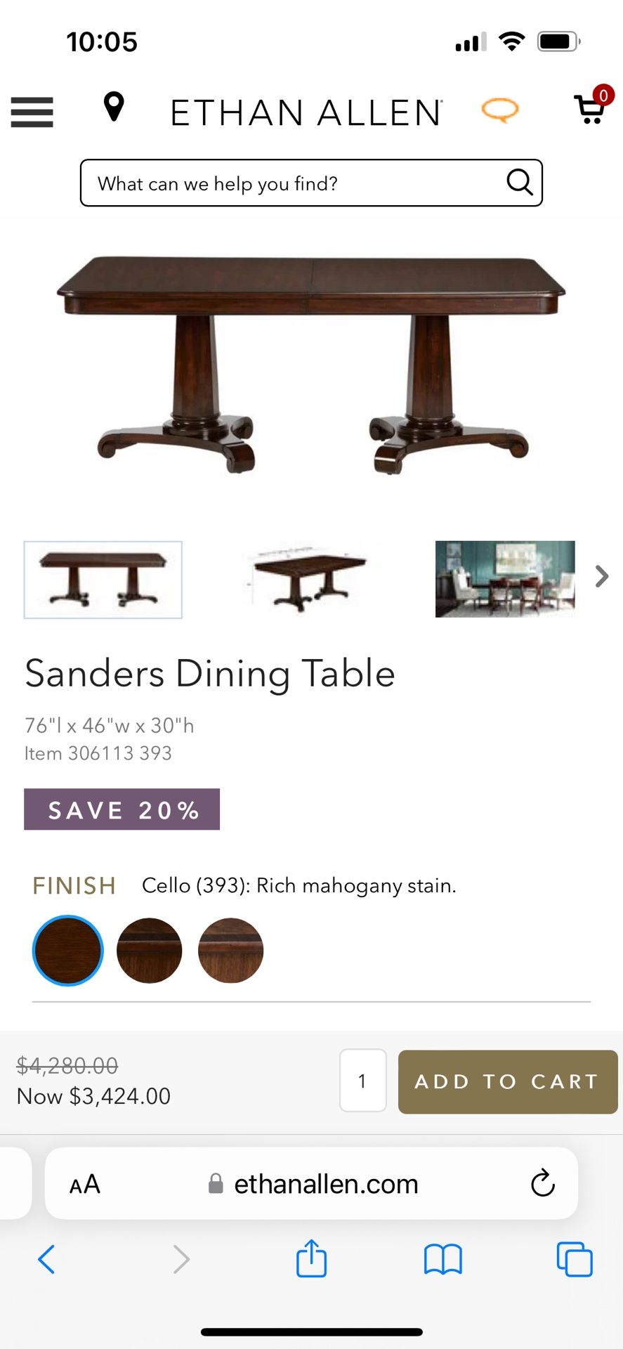 Ethan Allen Sanders Dining Table and Chairs for Sale in Holiday, FL