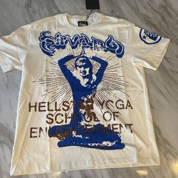 Hellstar tee white/cream and blue