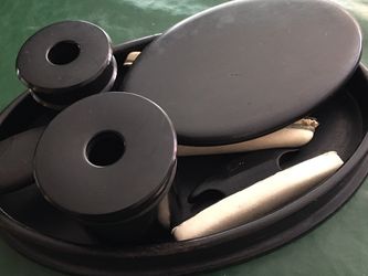 Antique Ebony Dresser Top Vanity Set 9 Pieces From England