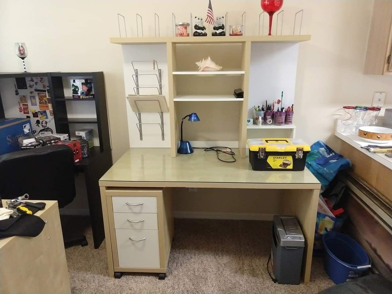 Large Desk and 3 Drawer Cabinet