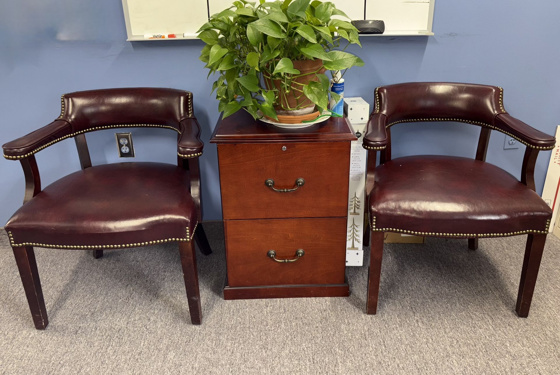 Pair of Bank of London Vintage Chairs Faux Leather